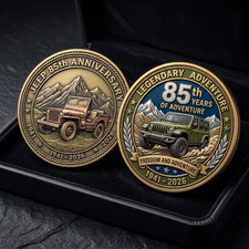 Vintage Jeep 85th Anniversary Challenge Coin 1941-2026 Collector Keepsake TN1435 picture