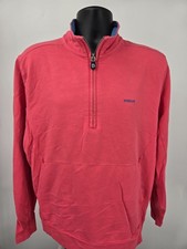 B. Draddy Pullover Sweatshirt Men's Large Red 1/4 Zip Golf Pockets Long Sleeve picture