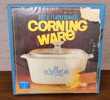 Unopened Vintage Corning Ware Blue Cornflower Casserole Dish 3 Quart A-3 Rare  picture