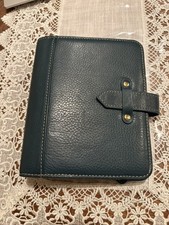 Franklin covey Vintage Aurora Full Grain Italian Leather Compact Blue Mirage picture