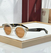 JACQUES MARIE MAGE CLEMENS Tortoise Round Sunglasses Green Lens 46-25-146 picture