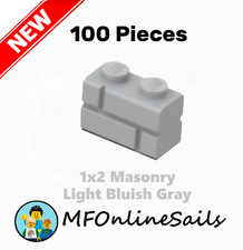 Genuine LEGO Light Bluish Gray 1x2 Masonry Bricks Part #98283 100 Pieces 77g picture