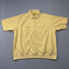 Haband Mens Polo Shirt Carefree Life Size XL Short Sleeve Casual Golf Yellow picture