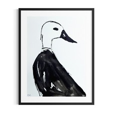 Original Acrylic 9x12 Expressionist Duck Portrait Painting Signed Art On Paper picture