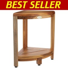 Stylish Teak Corner Shower Bench - Waterproof Storage Stool for Modern Bathrooms picture