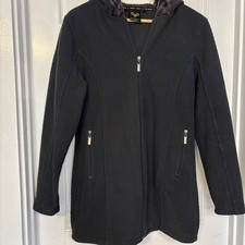 Wooly Bully Wear Colorado Womens M Grey Cable Knit Full Zip Fleece Hoodie Jacket picture