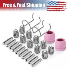 24PCS New Nozzles/Electrodes Plasma Cutter Torch Consumables Complete Kit picture