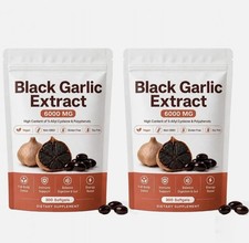 Black Garlic Extract 6000mg Softgels (300 Count) Odorless Aged Garlic Extra US picture