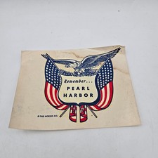 Vintage WWII Remember Pearl Harbor Decal Original Norsid Co Water Slide Sticker picture