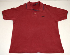 Vintage Guess polo Shirt Size L 90s Red Raglan Waffle Knit Made USA picture