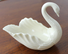 Lenox Ivory Porcelain Swan Trinket Dish Vtg Figurine Made in USA 5