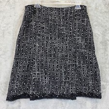 Express Design Studio Skirt Womens 12 Black White Wool Blend Tweed Sequin New picture