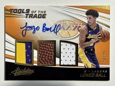 2017-18 Absolute Lonzo Ball Tools of the Trade Three Level /25 Auto Lakers RC picture