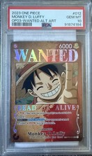 2023 ONE PIECE PILLARS OF STRENGTH WANTED ALT ART #012 MONKEY D. LUFFY PSA 10 picture