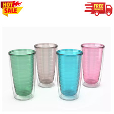 Tervis Clear and Colorful Tabletop Collection, 16 oz Tumbler 4 Pack - US Stock picture