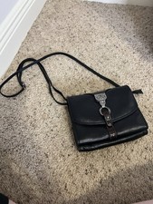 Vintage Brighton Nepal Organizer Crossbody Wallet Black/Brown Pebbled Leather picture