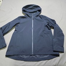 Uniqlo Blocktech Parka Women small Navy Blue Hooded Rain Jacket Jacket picture