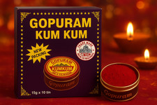 Gopuram Kumkum Powder Traditional Red Sindoor for Puja,Festivals,Prayer 15gm x10 picture