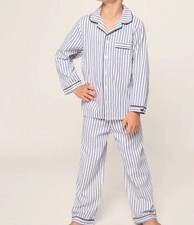 Petite Plume Kids Pajama Set Color: Navy French Ticking New picture