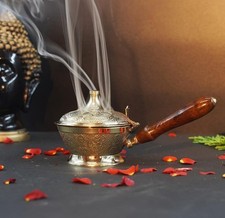 Brass Dhoop Dani Stand | Vintage Handcrafted Incense Burner for Rituals picture