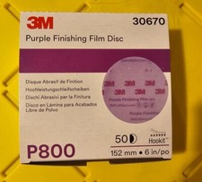 3M 30670 Purple Finishing Film Hookit Disc 6 inch P800 (50 Discs) picture