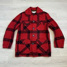Vintage Carter’s Mackinaw Jacket Men’s Red 50s 60s Buffalo Plaid Wool Hunting picture