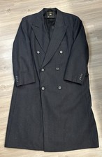 Vintage Hart Schaffner Marx 48R Virgin Wool Herringbone Double Breasted Overcoat picture