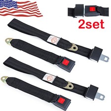 2PCS Seat Belt 2 Point Adjustable Retractable Car Single Seat Lap Universal Lap picture