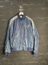 Vintage 80s 90s BMW Motorsport Nylon Windbreaker Bomber Jacket Blue Size M picture