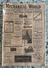 Antique 1919 Engine Inventions Mechanical World Magazine Tools Steam England picture