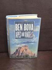 ​Ben Bova APES AND ANGELS 2016 1st/1st HCDJ John Harris Star Quest VG/LN Mylar picture