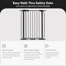 GRAPHITE - BALANCEFROM WALK-THRU SAFETY GATE FOR BABY AND PETS, CHILD PROOF picture
