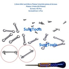 1.5mm Mini & Micro Plates / Interlink Plates & Screws 61 Pcs Titanium picture