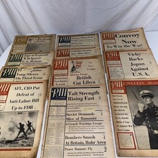 Lot Of 20- PM New York Daily Vtg Newspapers 1940-41 WWII Japan, Britain, FDR picture