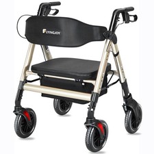 FlyingJoy Rollator Walker with Seat,450Lb Rolling Walker, Extra-Wide Heavy-Du... picture