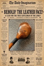 Antique A.G. Spalding Leather Face Insert - Hickory Shaft Brassie - Gutty Era picture