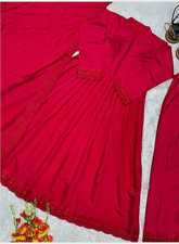 Women’s Vintage Red Anarkali Gown & With Full Set picture