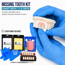 Missing Tooth Kit Replace Missing Front Teeth 6 Acrylic Teeth A2 picture