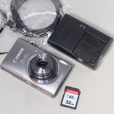 Canon PowerShot ELPH 130 IS 16MP Digital Camera Gray *GOOD/TESTED* W 32gb SD picture