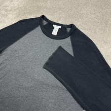 James Perse Standard Long Sleeve Shirt Mens 3 Large Gray Made in USA Raw Hem picture
