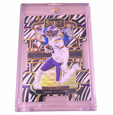 2023 Panini Select Justin Jefferson Zebra Prizm Die-Cut Concourse Vikings SSP picture