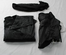 Azazie Women's Sorrel 3-Pc Satin Convertible Corset Dress BE5 Black Size 8 picture