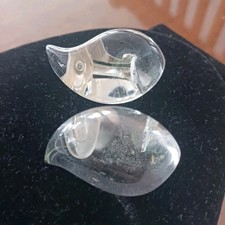 MONIES SIGNED Clear Acrylic Teardrop Clip-On Earrings  Fabulous Condition picture