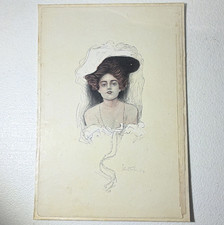 Antique John C. Frohn Signed Woman Portrait c.1900 Vintage  picture