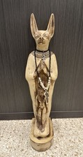 Egyptian God Anubis Vintage 16.5” Statue Heavy Solid Stone Made in Egypt picture