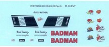 Yesteryear Badman 55 Chevrolet waterslide drag decal picture