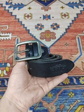 RRL Double RL Vintage Black Leather Belt with Silver Needle Buckle picture