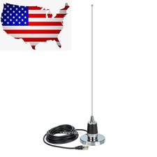 2m/70cm VHF/UHF Ham Radio NMO Antenna Car Roof Magnetic Mount 16.4ft Cable Yaesu picture