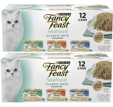 Grain Free Wet Cat Food Pate Variety Pack Seafood Classic Recipe 3 oz Cans 2 picture