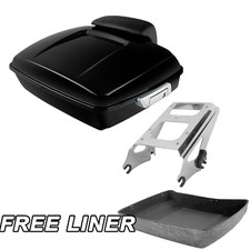 Chopped Trunk Backrest Pad Mount Rack Fit For Harley Davidson Touring 2009-13 12 picture